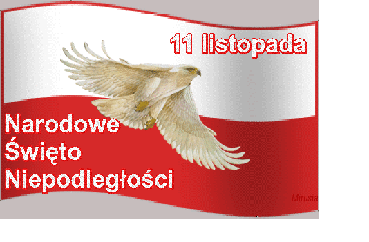 Flaga Polski z białym orłeł